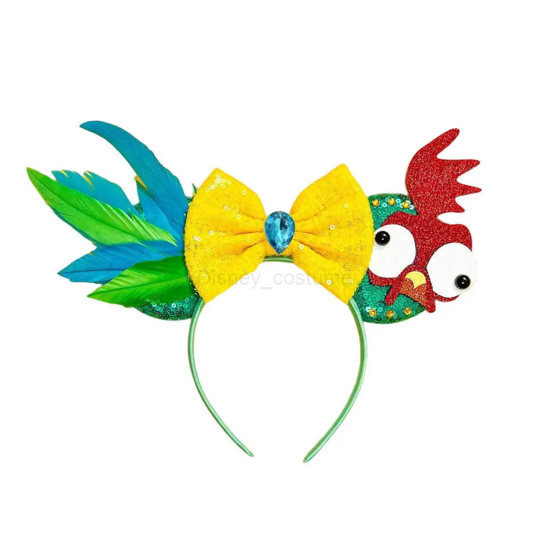 Disney 2024 New Mickey Mouse Earband Headband Shining Bow Girls Adult Children Halloween Party Role Playing Hair Accessories Princess Hair X250425