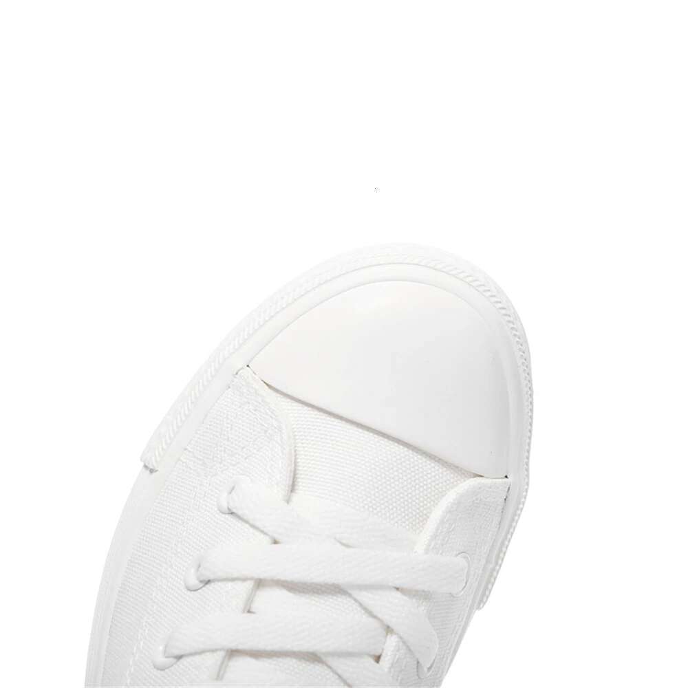 Spring and summer new medium-sized color lace-up side zipper breathable canvas casual heightening large size women's shoes