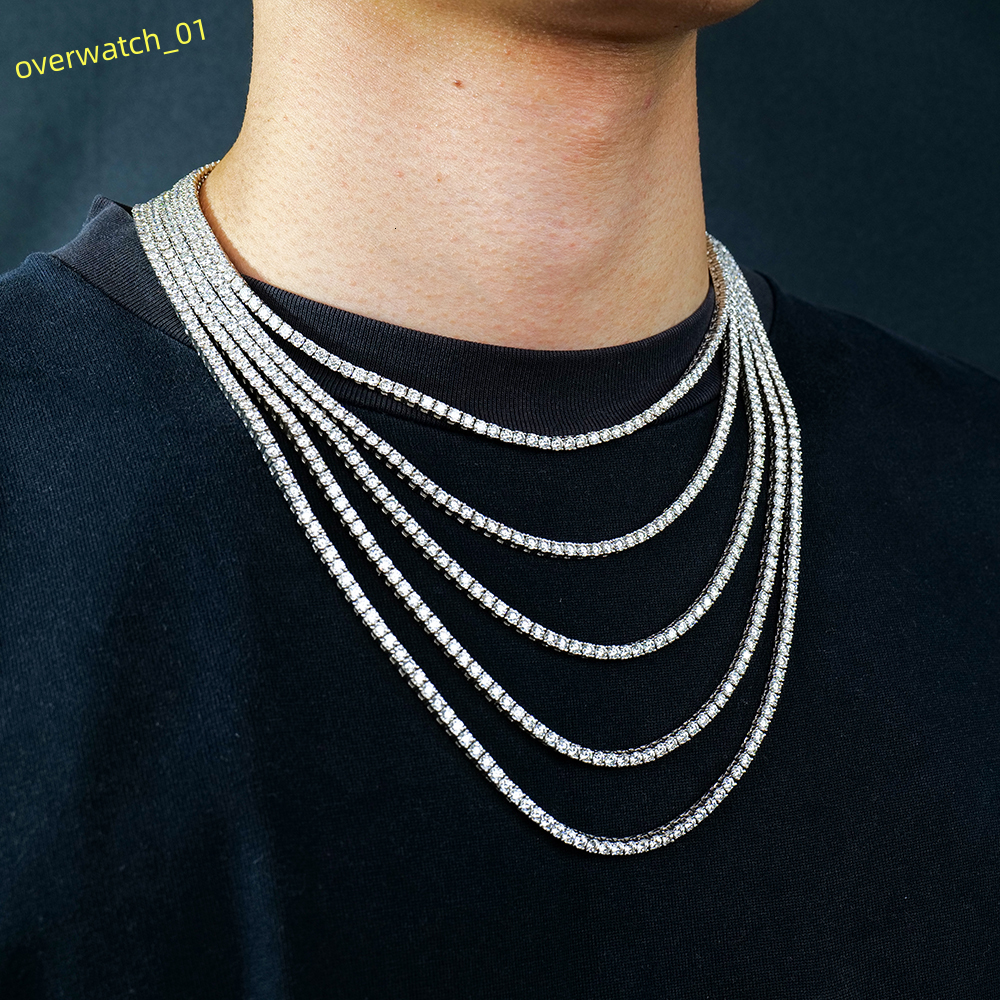 Xingyue Custom High Quality Mens Womens Jewelry 3mm 16-24inch S925 Silver Iced Out Tennis Chain Mossanite Moissanite Necklace