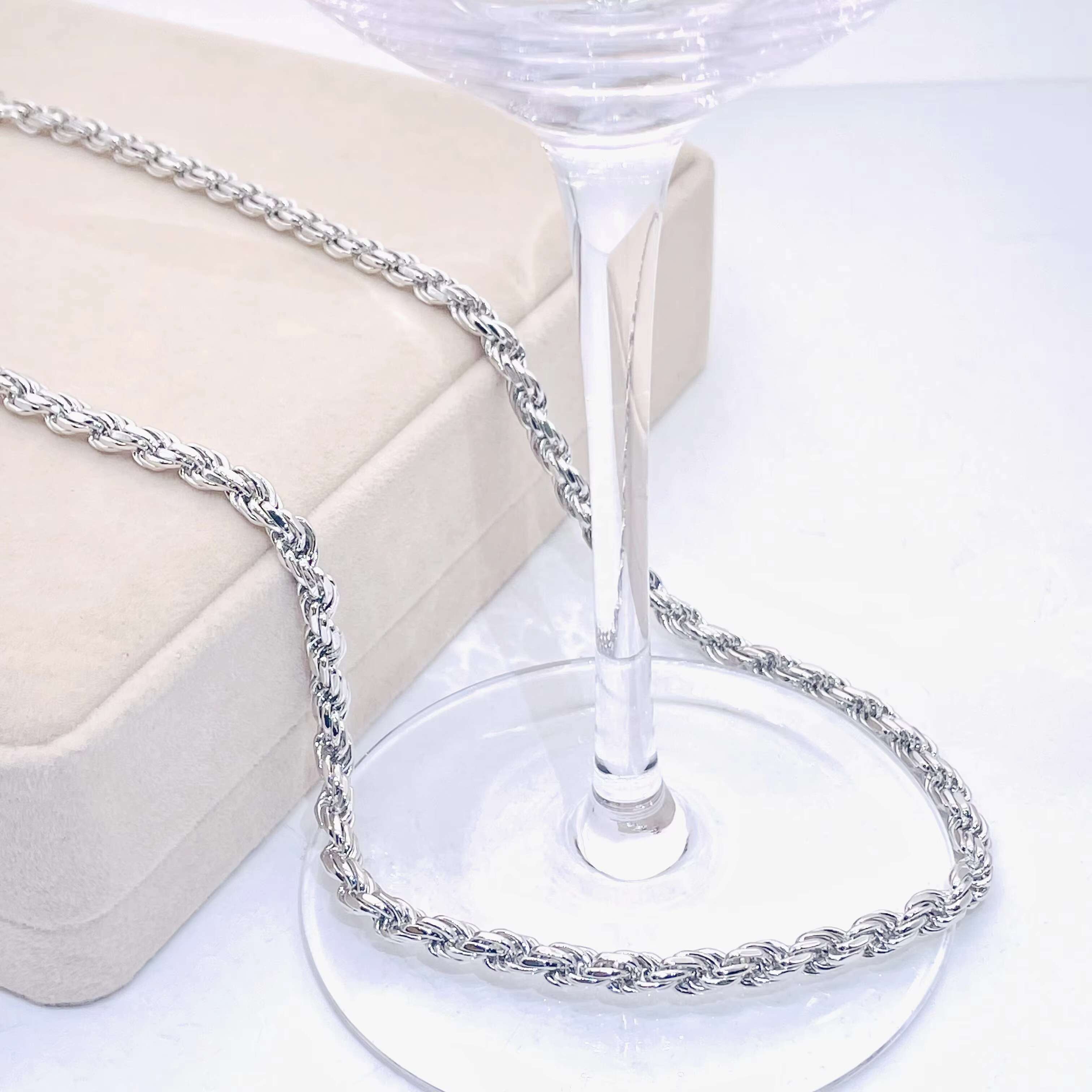 Moissanite Jewelry Hiphop Chain Ready to Ship 6mm Width 925 Sterling Sliver Cuban Chain
