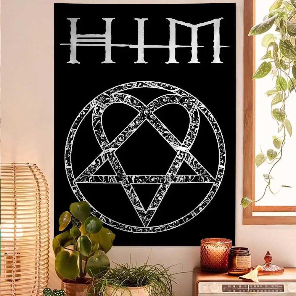 Rock H-HIM Band Chart Tapestry Bohemian Wall Tapestries Mandala Wall Art DecorM251125