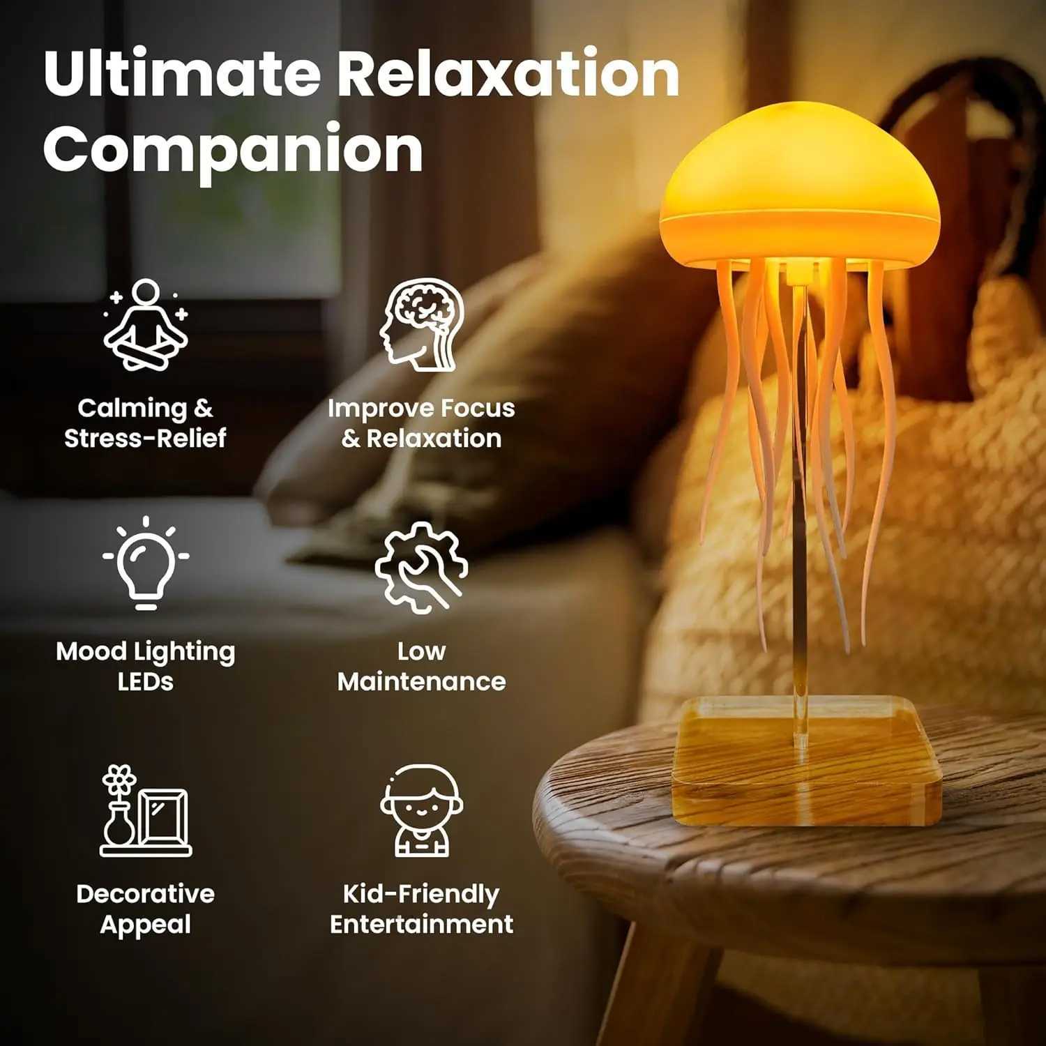2-in-1 intelligent RGB jellyfish light languagetouch control USB charging desk lamp bedroom holiday decoration light C251125