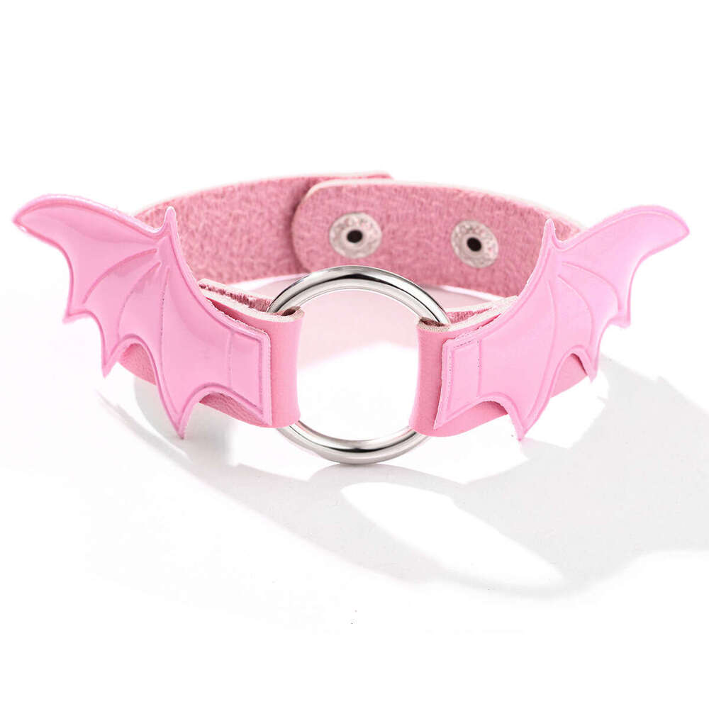 Fashion pink Gothic style vampire series necklace angel wings choker collar for women