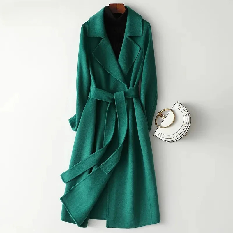 Long Slim Fit Women Wool Coat Small Size Appears Slimming Strapless Fresh Sweet Style Adult Suitable Autumn 251125