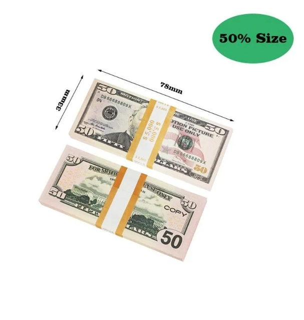 Copy Money Actual 1:2 Size Authentic-Looking US Dollar Cash Currency - Perfect For Film, Theater, And Educational Purposes Festival F Nhre