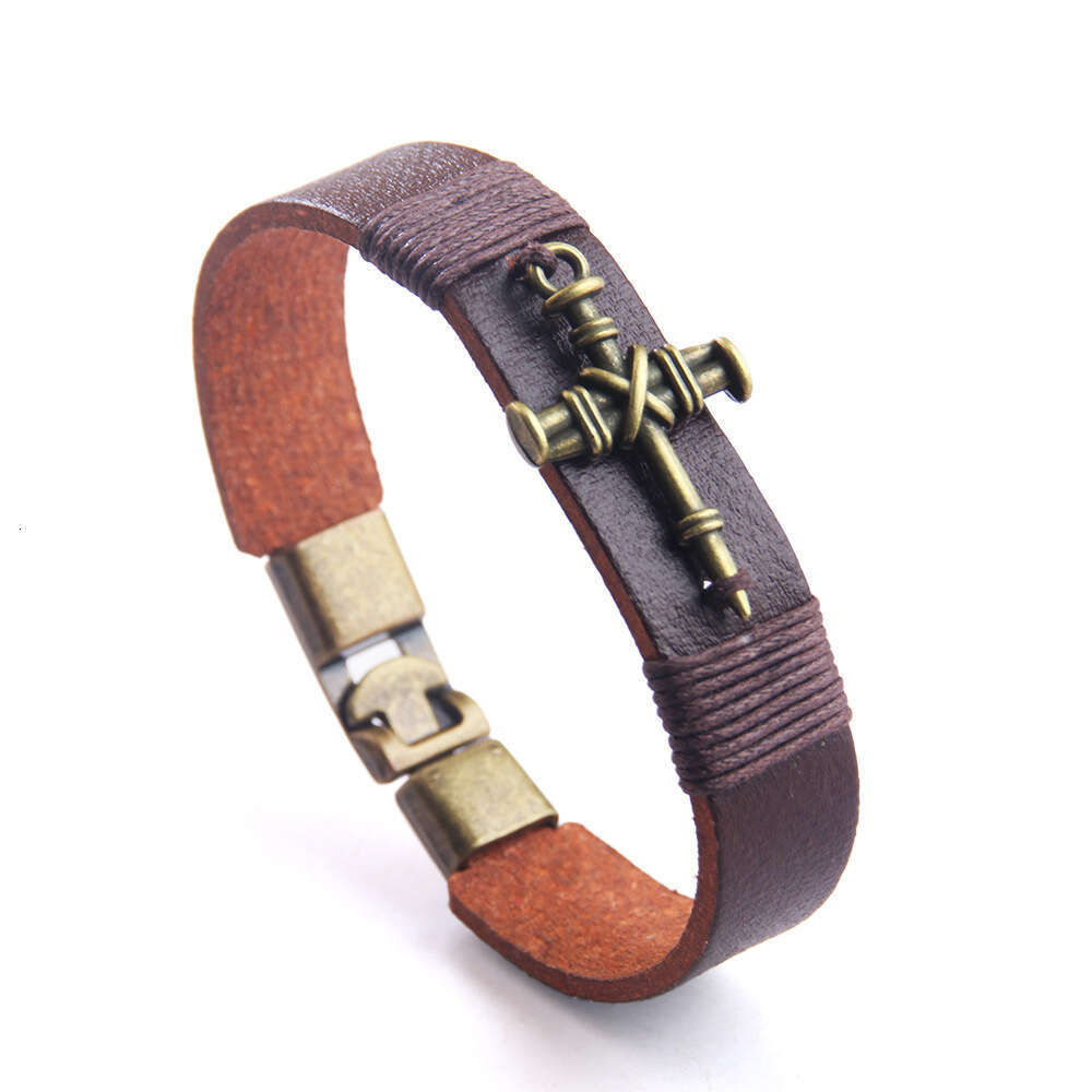 Bracelet, niche, high-end, fashionable, Celtic amulet, woven bracelet, real cowhide bracelet