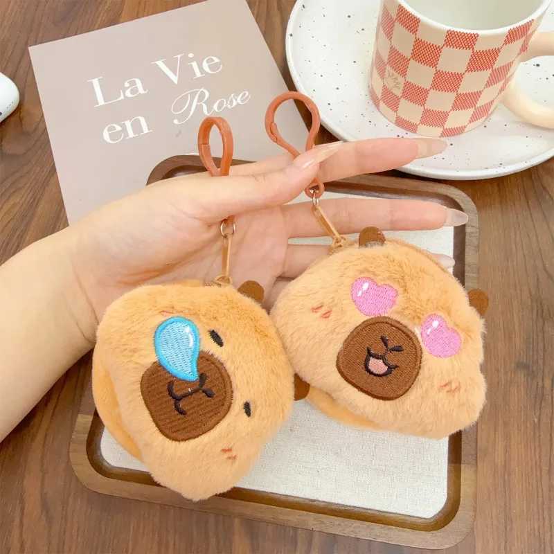 1/4pcs Capybara Keychain Plush Coin Purses Kawaii Mini Bag Headphone Pouch Cartoon Animal Wallet Cute Backpack Unisex AccessoryXJ251125