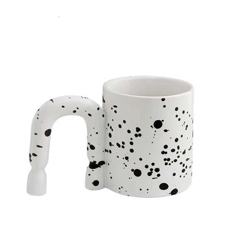 Ceramic Coffee Mug Nordic Design U-shaped Handle Water Cup Couple Friends Gifts Milk Coffee Cup Tabletop Home Decoration Y251125