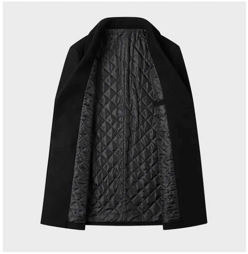 New Winter Men Double Breasted Woolen Coats Thicker Warm Cashmere Trench Coats Long Jackets Quality Male Winter Overcoats Eur XXT251125