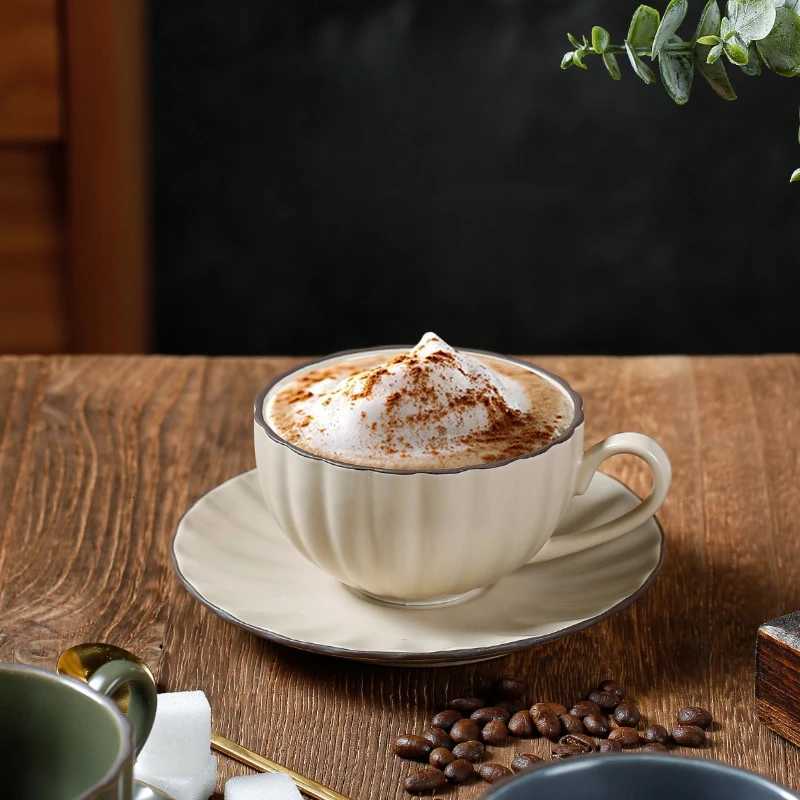 Retro American Concentrated Exquisite Simple Coffee Cup Set Ceramic Nordic Household Black Tea Cup Latte Art Cup Y251125