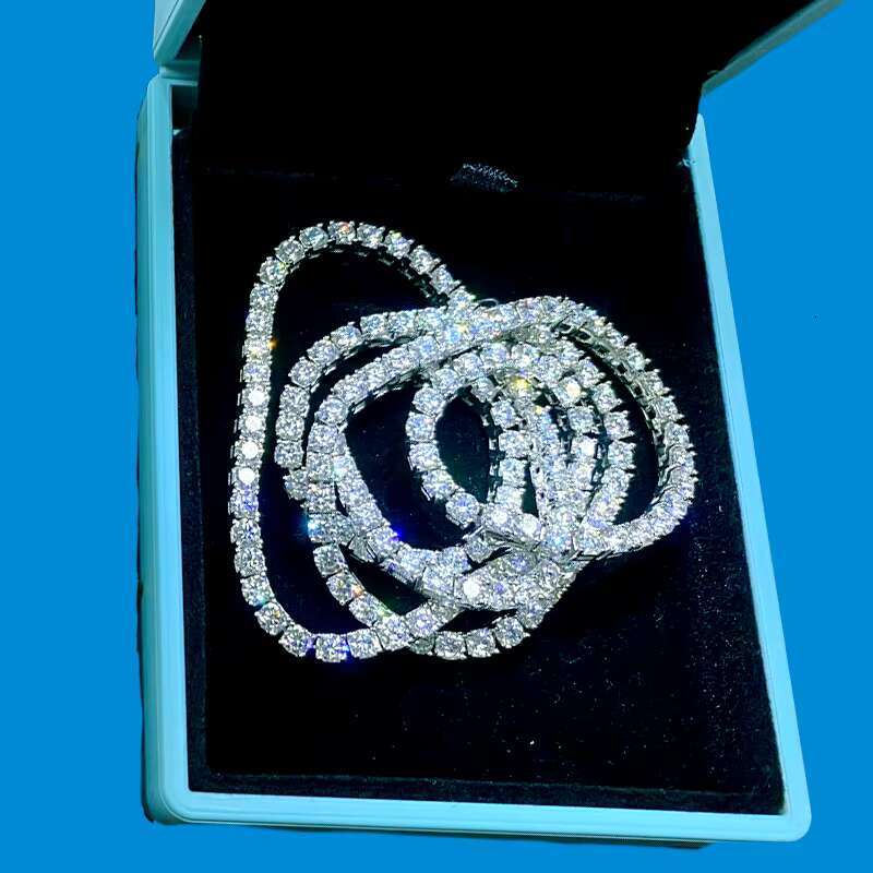 2023 New Arrival Womens Trendy Fine High End Jewelry Fashion 925 Silver Hip Hop Ice Out Diamond Jewelry Tennis Necklace