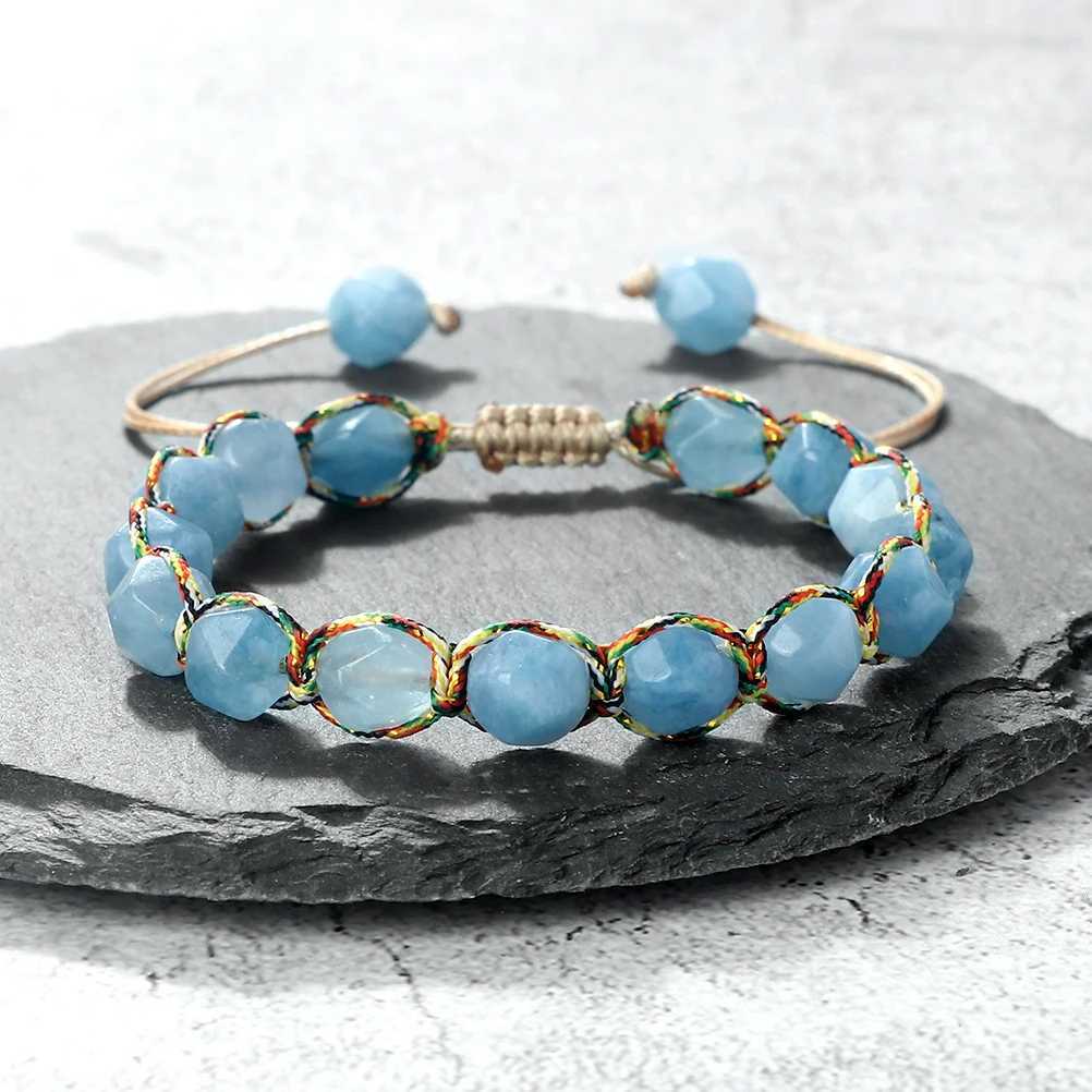 Bohemian Bracelets 8mm Tiger Eye Stone Agates Beads Cut Surface Bangle Handmade Adjustable Weave Bracelet Women Men Yoga Jewelry J251125