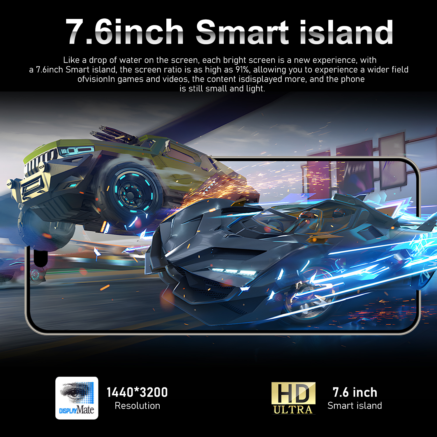 I15 Pro Max Android Smartphone 7.6-inch HD Screen Android 14 ,Snapdragon 8 Gen 3 CPU,12GB Ram+512GB Rom,5G Dual-Sim Phones,72MP+108MP Camera Pixels,78