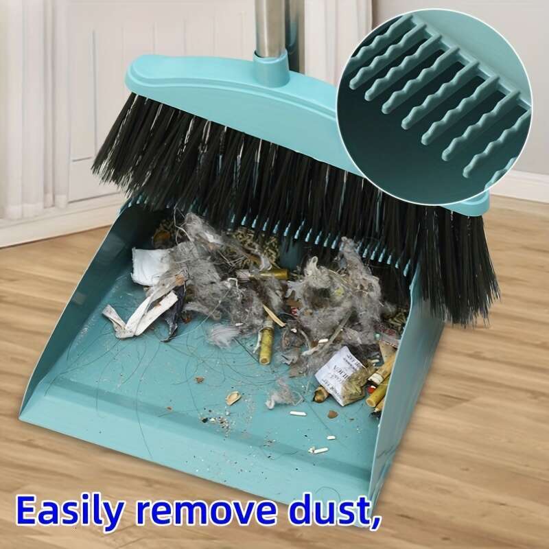 2-in-1 Household Cleaning Set, Soft Bristle Dustpan and Brush Combo, Non-Stick Hair Easy Dust Removal, Durable Plastic, Home Use
