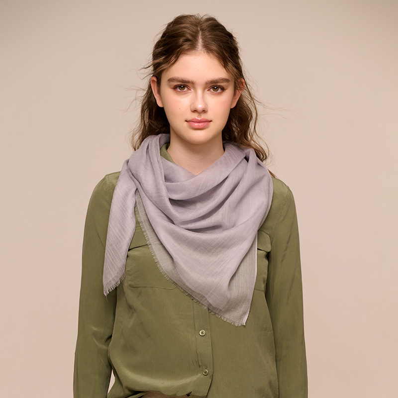 K520 Lightweight cashmere ring cashmere square scarf for ladies, solid color, spring and summer, new style, can be worn around or draped, 200-count sc