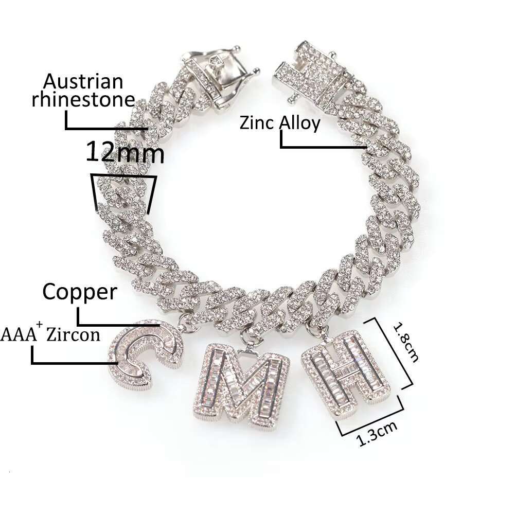 Hiphop Jewelry Iced Out Custom Letter Pendant 925 Sterling Silver VVS Moissanite Diamond Initial Name Pendant