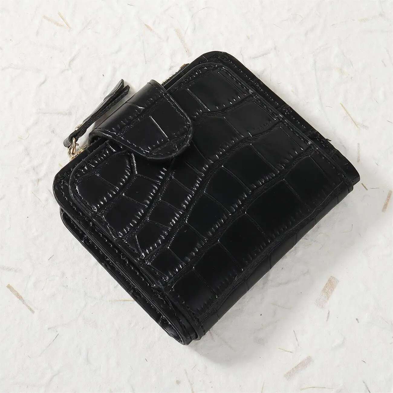 Fashionable Minimalist Short Double Layered Zippered Wallet, Lightweight Portable Small Credit Card Holder And Notebook,