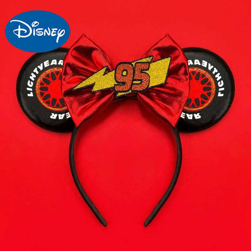 Disney Pixar Animation Car Lightning McQueen Earrings Headbands Womens sequins Bow Mother Hair Accessories Childrens Piston Cup Headbands Girls X25042