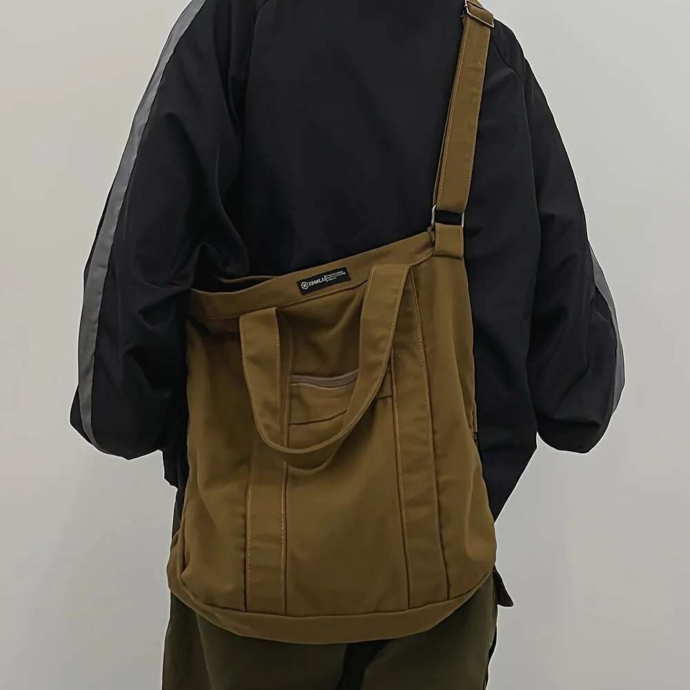Designer Bag Retro Day Canvas New Diagonal Span Men's Leisure Commuter Handbag Personality Fashion Solid Color Shoulder Bag