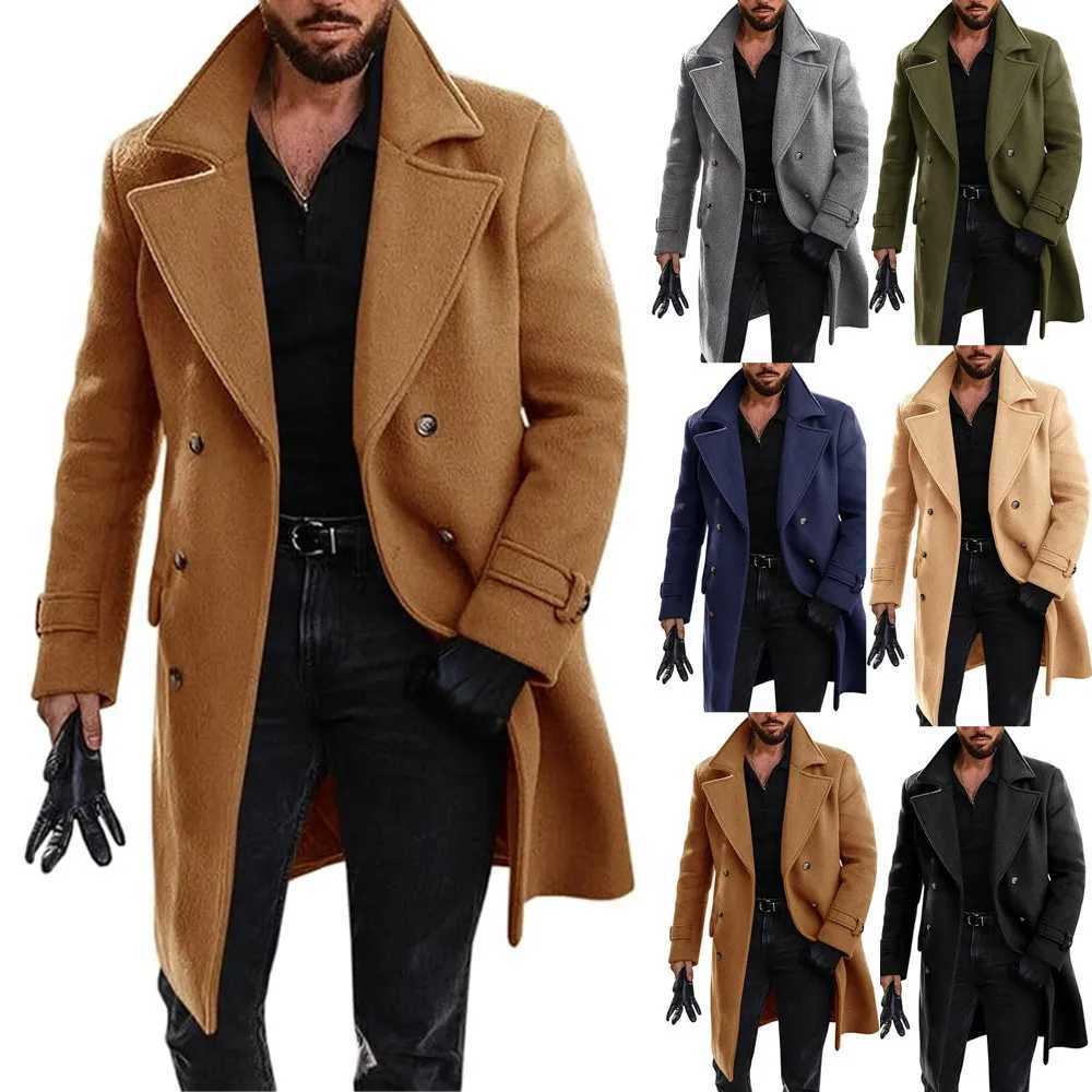 Winter Men Overcoat Thicken Long Sleeve Business Casual Male Windbreaker Turn Down Collar Double-breasted Comfortable Man JacketT251125