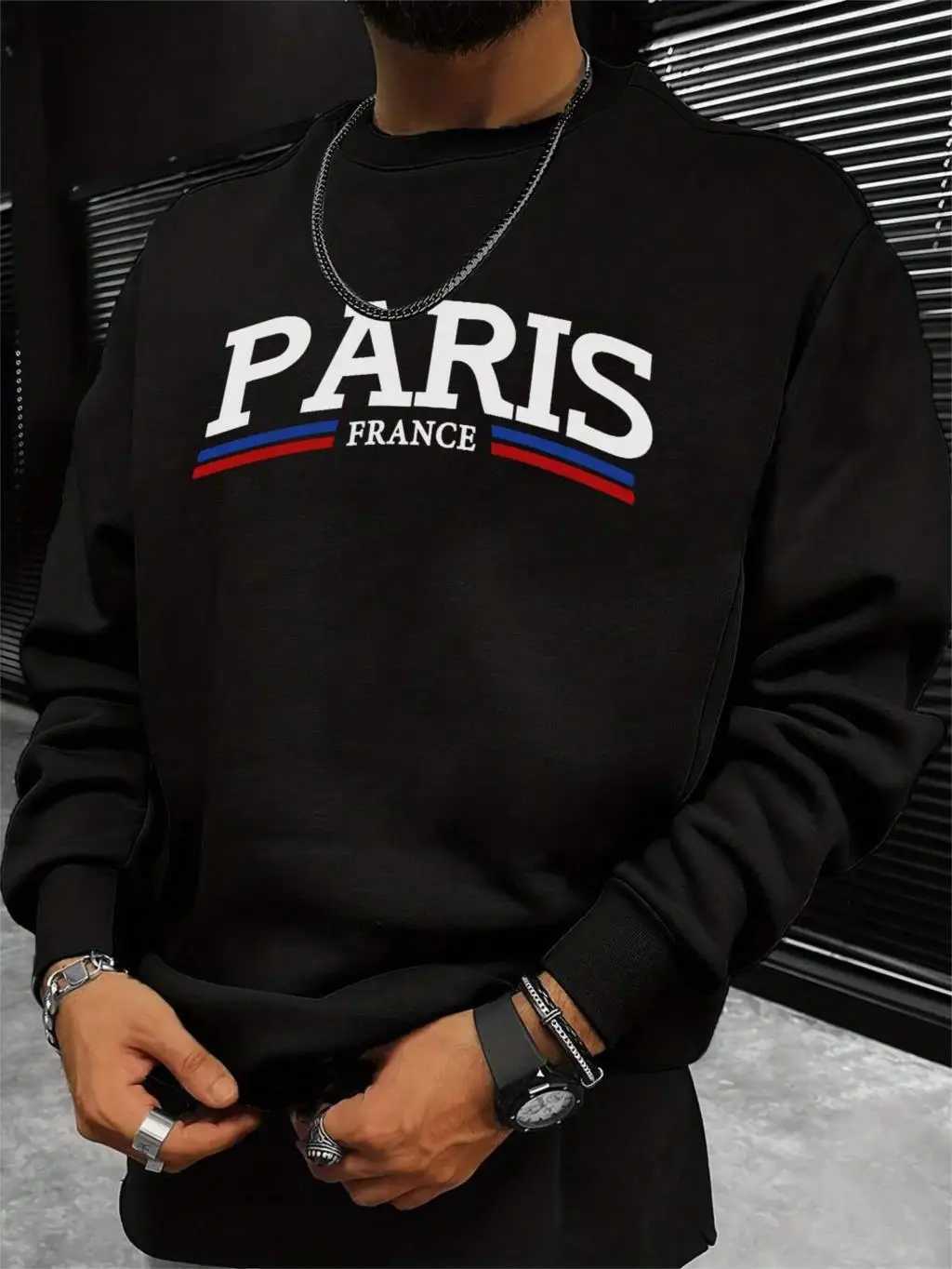 Paris - French Alphabet Printed Mens Hoodie Street Tide Match Sportswear Casual Fashion Comfortable Hoodie Crewneck Pullover Top w250425