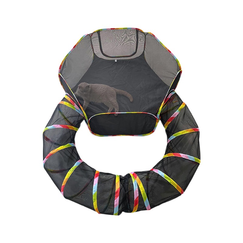 Pet cage cat tunnel portable foldable set pet tent domestication outdoor passage toy cat and dog fence
