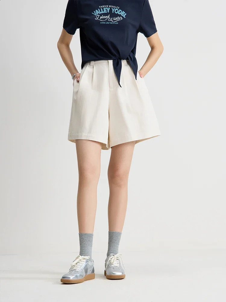 DUSHU Summer Versatile Casual Cleanfit Womens Shorts High Waist Summer Elastic Female Office Shorts 24DS82555 250418