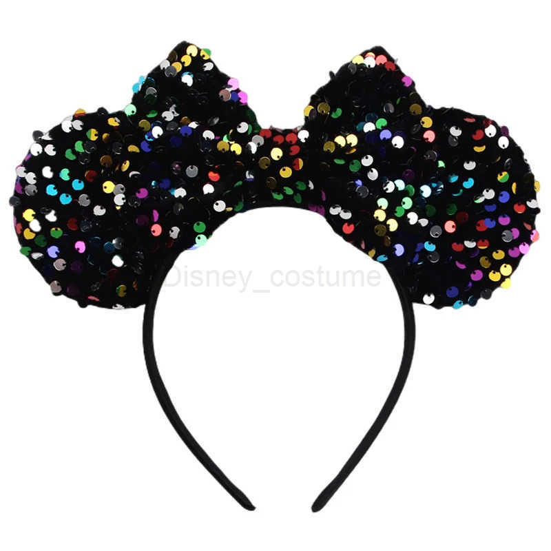 Disney Mickey Mouse Earband Headband with Colorful Scales and Shining Beads Bow Headband for Children Girls Hair Accessories Adult Hair X250425