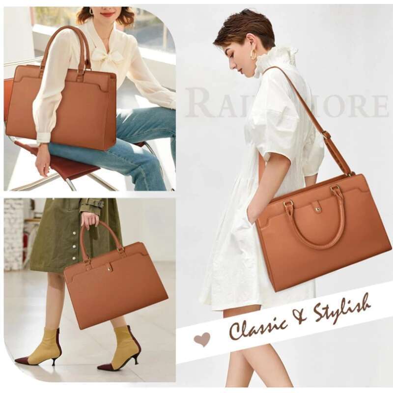 Large Capacity For Women 15.6 Inch Laptop Tote Leather Work Waterproof Briefcase Business Office Computer Bag