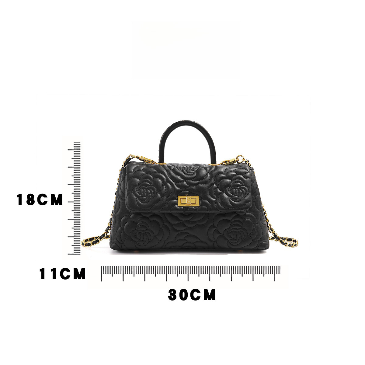 Camellia Embroidery Designer Bag for Women Retro Fashion PU Leather Handbag Crossbody One Shoulder Large Quantity Chain Bag