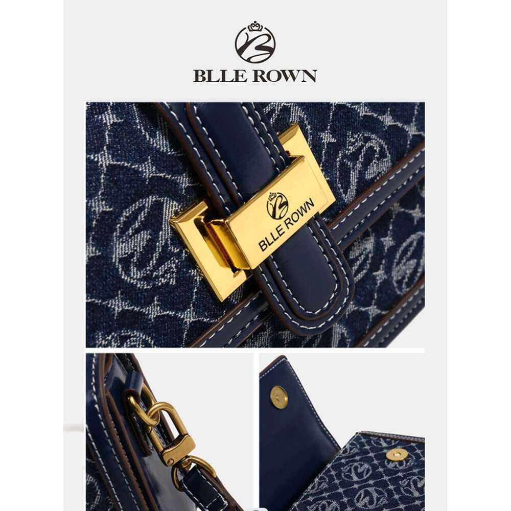 Designer Bag Fashionable Retro Blue Color New Elegant Women Handbag Shoulder Satchel Ladies Commuter Bag