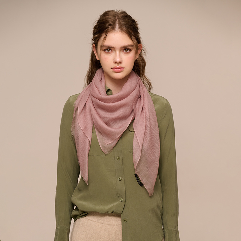 K520 Lightweight cashmere ring cashmere square scarf for ladies, solid color, spring and summer, new style, can be worn around or draped, 200-count sc