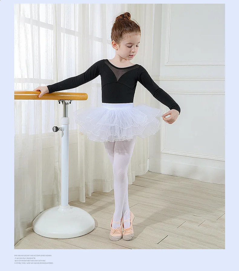 Girl ballet Tutu tight fitting pink childrens fluffy 4-layer soft yarn sheer tight fitting white elastic ballet tight fitting 250424