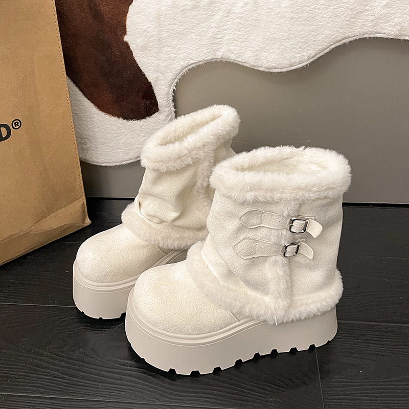 New Fashion Best Selling Warm Lined Platform Snow Boots Non Slip Wearable Heightening Winter Boots