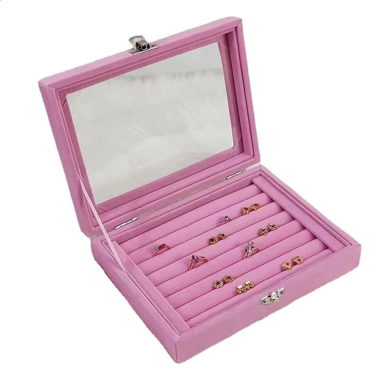 Velvet Rrings Box Jewelry Display Casket Storage Organizer Ring Earrings Box Case Jewelry Box 250424