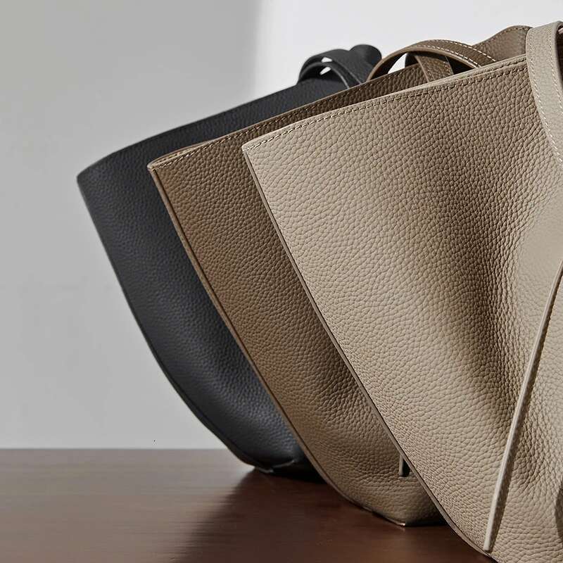 Hifashion Cowhide Genuine Leather Large Tote Shoulder Bags For Women 2025 Trend Designer Trapeze Purses Underarm Ladies Handbags