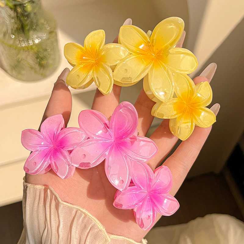 Candy colors large flower hair clip is suitable for womens elegant and tempting shark clip fashion girls hair clawsT250425