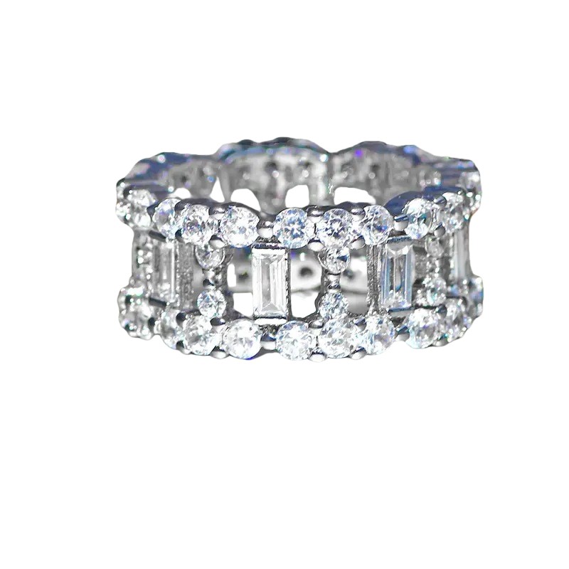 2025 Ins Top Sell Elegant Luxury Jewelry 925 Sterling Silver Fill T Princess Cut White 5A Zircon CZ Diamond Gemstones Party Women Wedding Engagement B
