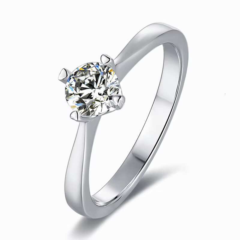 New Trendy Anniversary White Gold Plated 925 Sterling Silver Engagement Moissanite Rings Jewelry