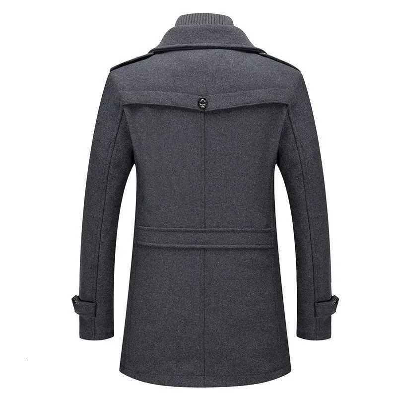 Autumn And Winter Mens Business Woolen Coat Fashion Double Neck Cold-resistant Woolen Coat MensT251125