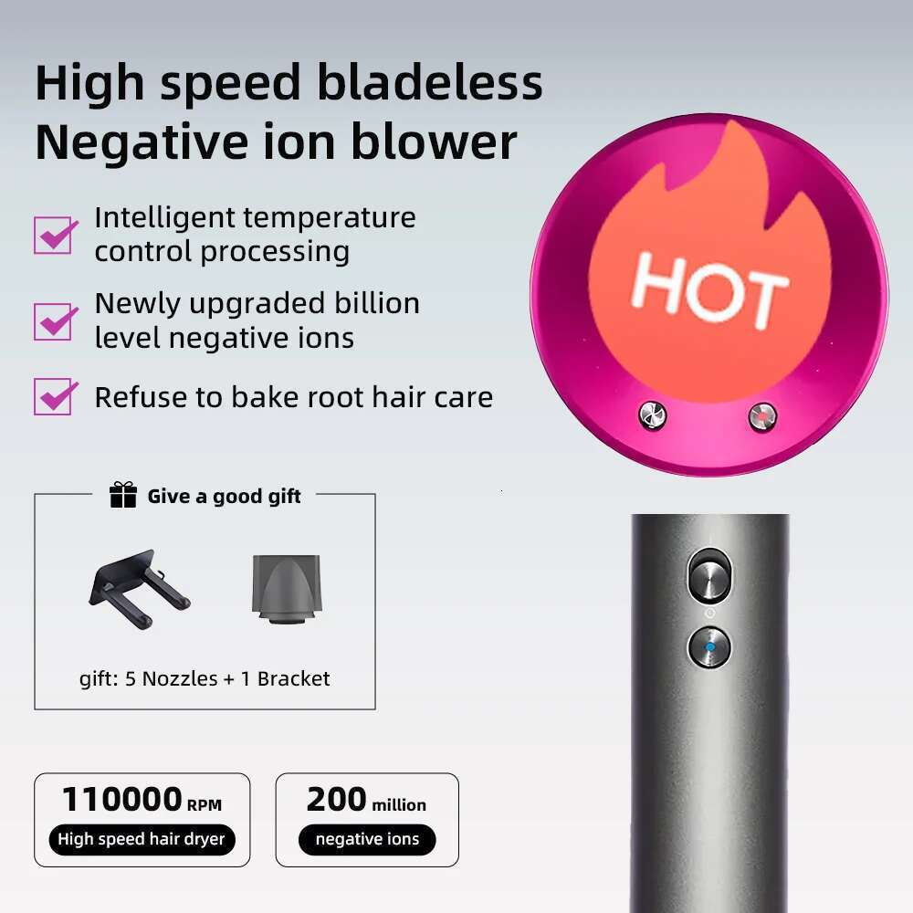 High-speed negative ion hairdryer constant temperature for quick drying of hair, home and travel hair care with high power