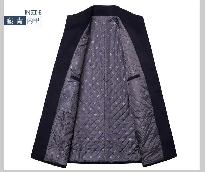 High Quality Men Business Casual Cashmere Trench Coats British Style Overcoats New Winter Man Warm Woolen Blends Long JacketsT251125