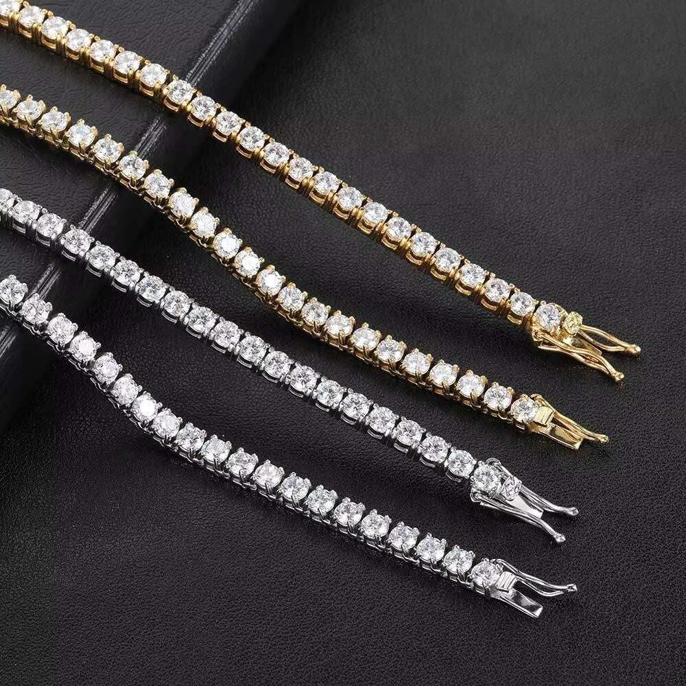2mm~5mm VVS Moissanite Necklace with Fashion Hip Hop Jewelry Customized 925 Silver Cuban Chain
