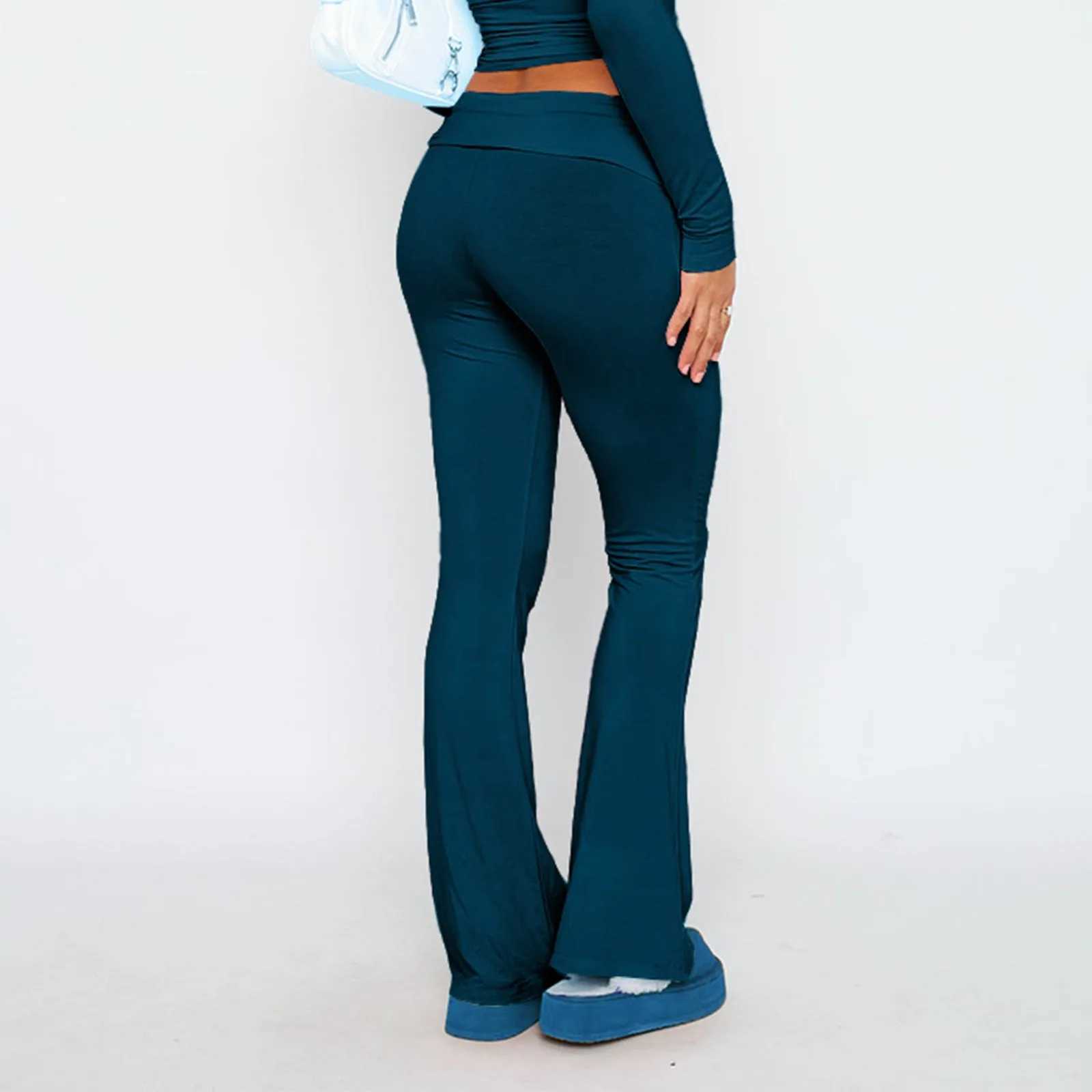 Womens Flare Legging High Waist Wide Leg Yoga Pants Seamless Fitness Tight Fitness Trouser Casual Weight Loss ClothesC250425