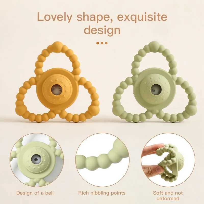 Baby Silicone Rattle Toy Montessori Educational Music Rattle Toy for Infant Food Grade Silicone BPA Free Newborn Teether Gift G251125