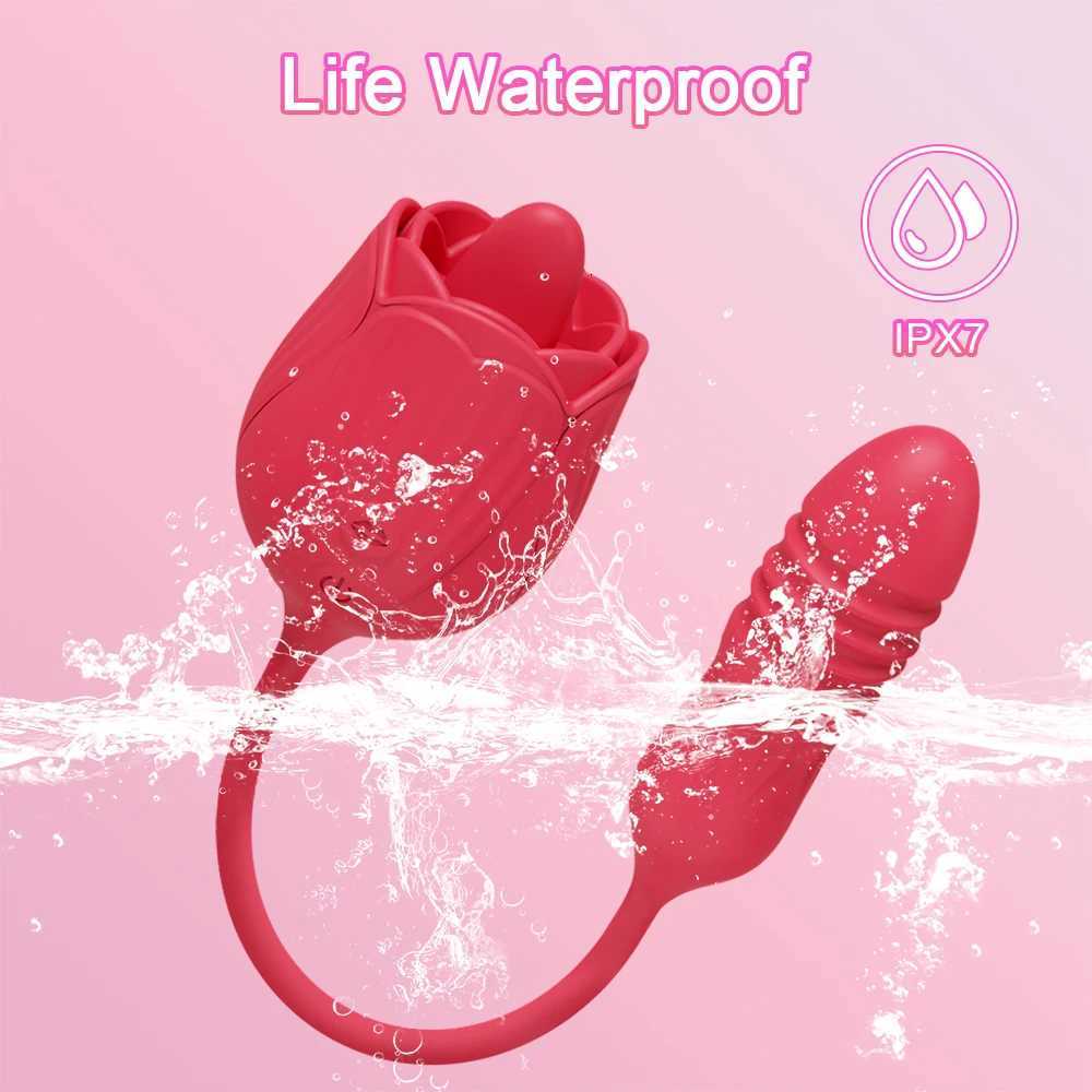 Rose-Toy Dildo Thrusting Vibrator for Women Egg Clitoris Sucker Stimulator Tongue Licking Adults Goods Sucking Sex Toys FemaleXJ251125