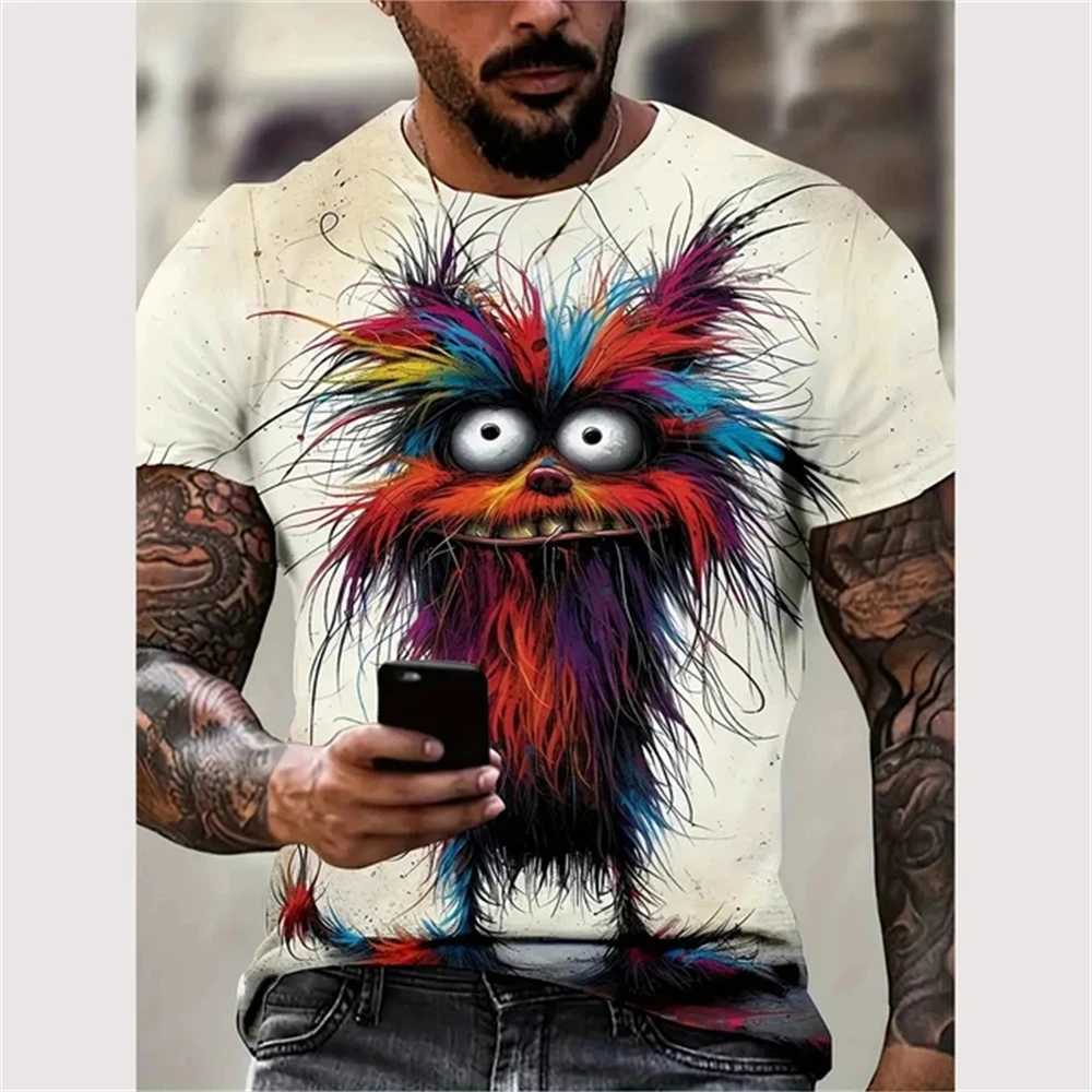 New summer mens retro T-shirt 3D printed funny graphic top mens casual short sleeved clothing fashionable street clothing W250425