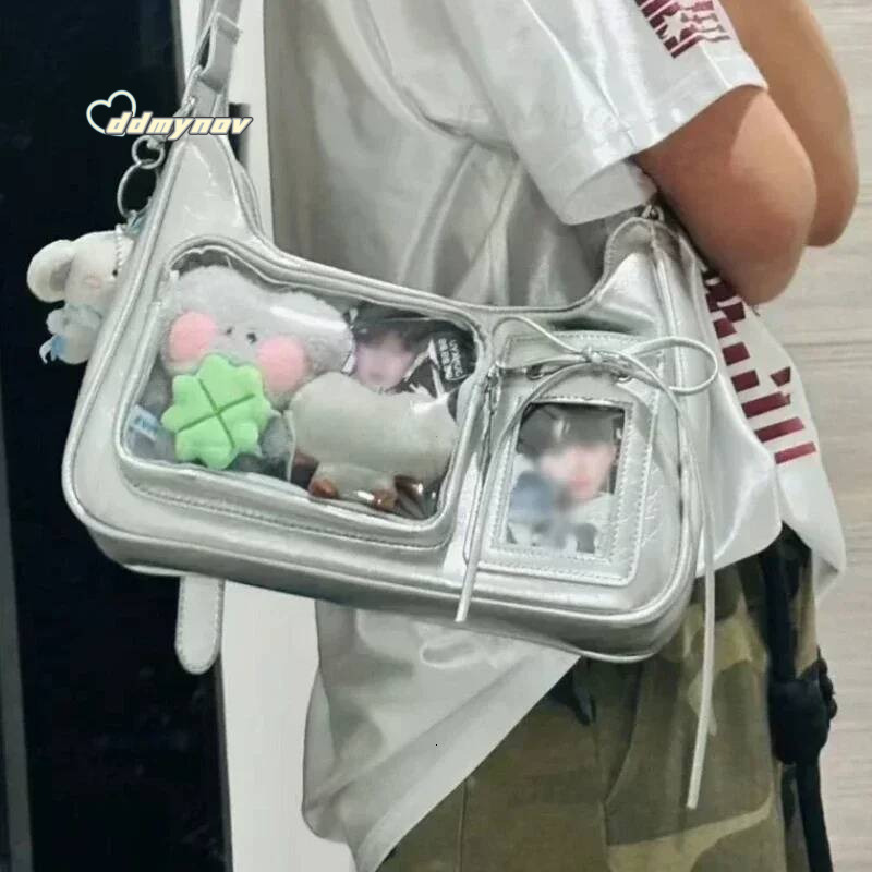 Y2k Haruku Shoulder Women Korean Transparent Ita School Crossbody Bag Female Japanese Designer Preppy Handbag Purse ddmynov