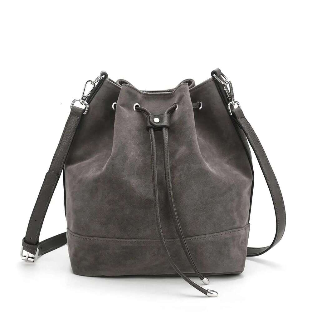 Designer Bag AFKOMST Leather Bucket Bags Drawstring Crossbody Purse For Women Medium Tote And Hobo Handbags With 2 Shouder Straps