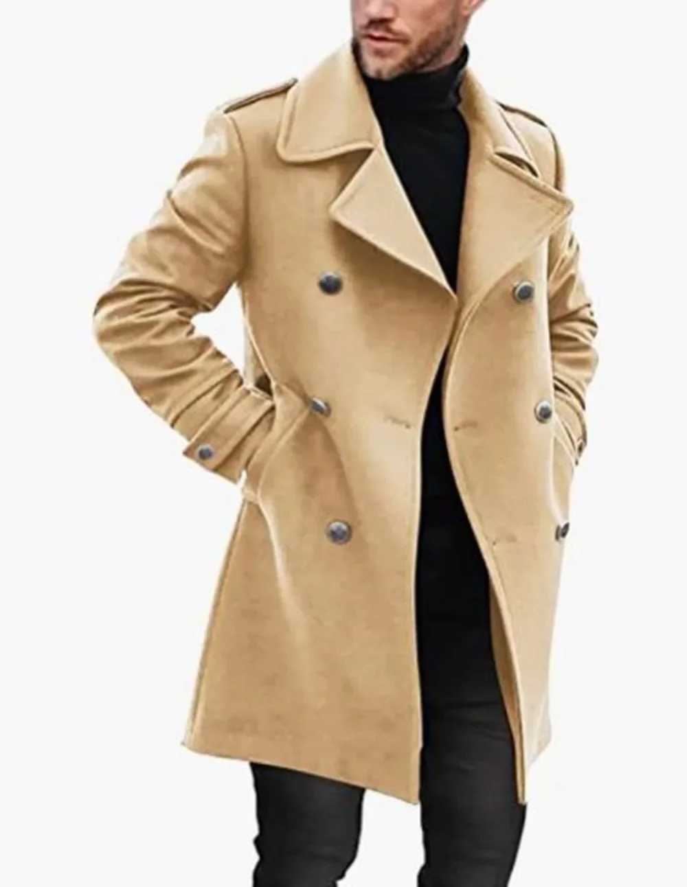 Trench Coat Men Classic Double Breasted Long Coat Mens Clothing Long Jackets Coats British Style Overcoat S-4XL SizeT251125